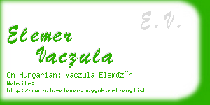 elemer vaczula business card